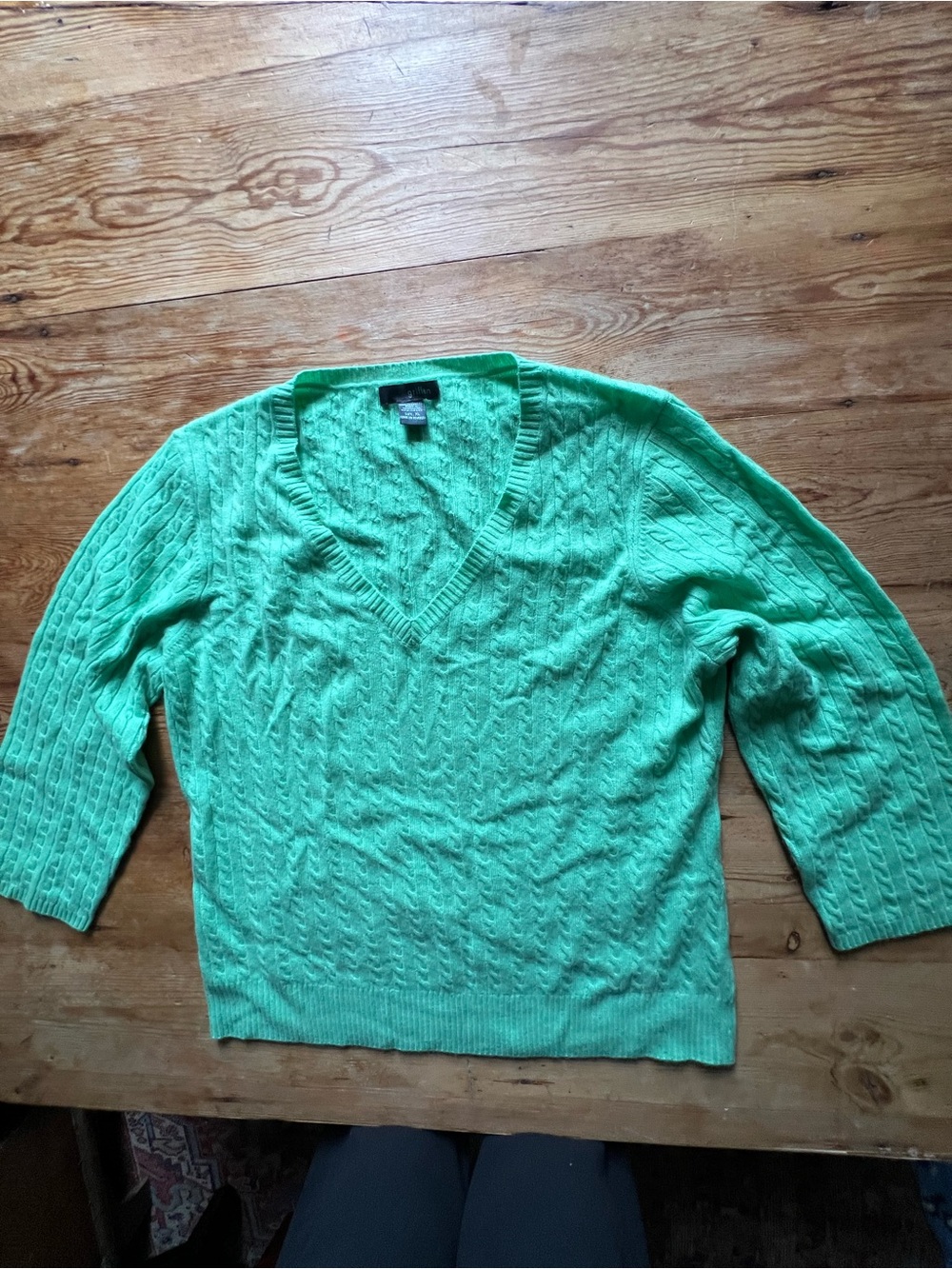 Griffen Mint Green Cable Knit Sweater - XL